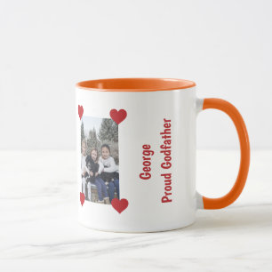 Heart Proud Godfather Love Personalize Photos Name Mug