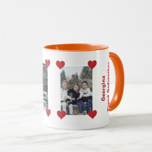 Heart Proud Godmother Love Personalise Photos Name Mug