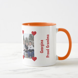 Heart Proud Grandma Love Personalize Photos Name Mug