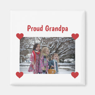 Heart Proud Grandpa Love Personalise Photo Make Magnet