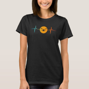 Heart Pulse Future Flying Pilot Helicopter T-Shirt