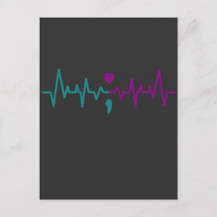 Heart Pulse Suicide Prevention Awareness Mental Postcard