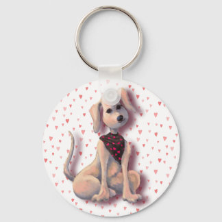 HEART & PUPPY by SHARON SHARPE Key Ring