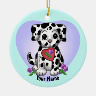 Heart Puppy Dog  Ceramic Tree Decoration