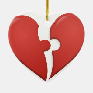 Heart Puzzle Ceramic Tree Decoration