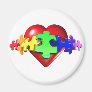 Heart Puzzle Links Magnet