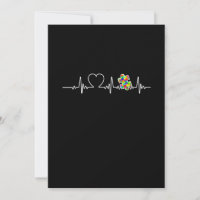 Heart Puzzle Piece Heartbeat Cool Autism Awareness