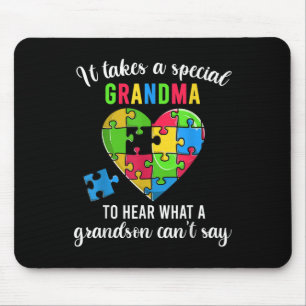 Heart Puzzle Shirt, Grandma Autism Awareness Mouse Mat