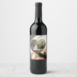 Heart Puzzle Wine Label - Romantic Event Decor