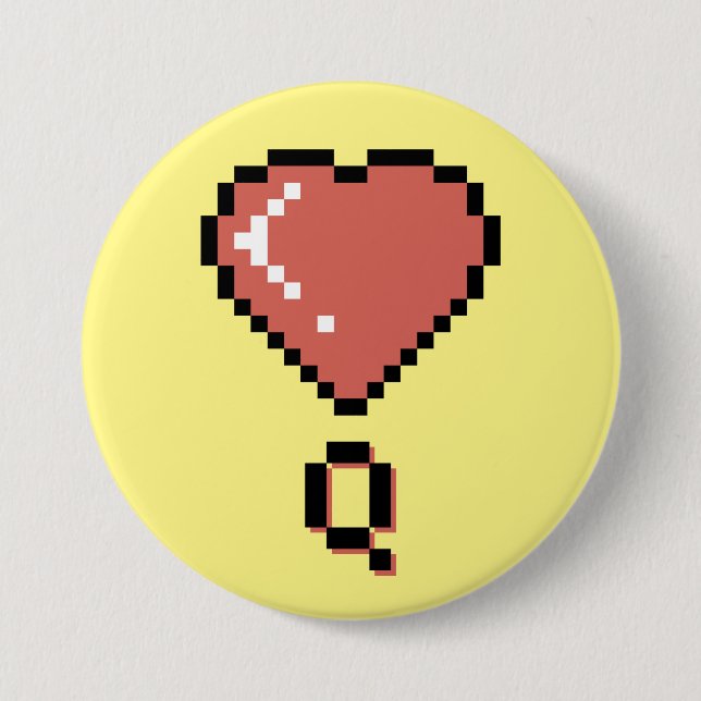 Heart queen black outline 7.5 cm round badge (Front)