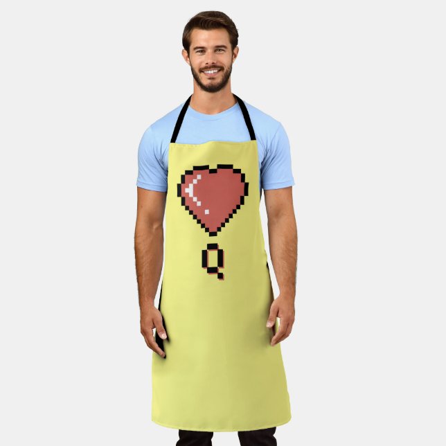 Heart queen black outline apron (Worn)