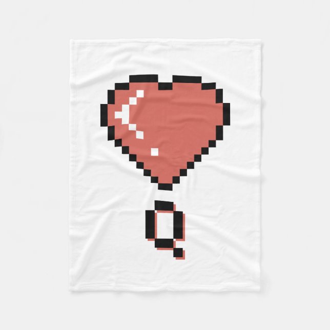 Heart queen black outline fleece blanket (Front)