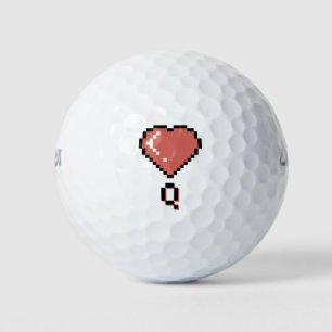 Heart queen black outline golf balls