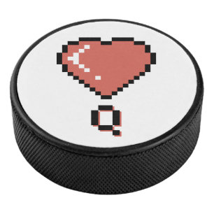 Heart queen black outline hockey puck