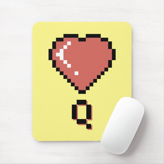 Heart queen black outline mouse mat (With Mouse)
