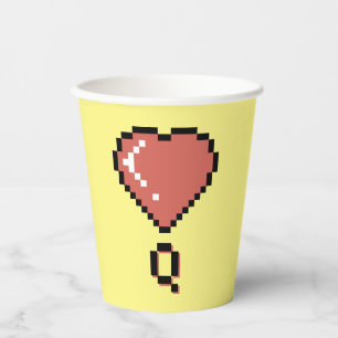 Heart queen black outline paper cups