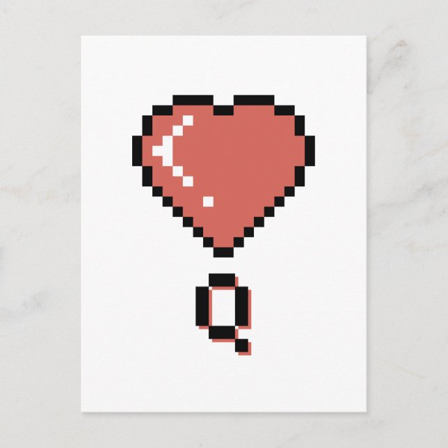 Heart queen black outline postcard (Front)