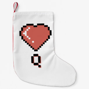 Heart queen black outline small christmas stocking