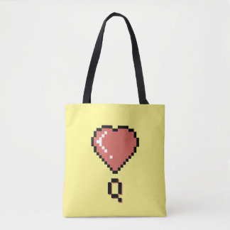 Heart queen black outline tote bag