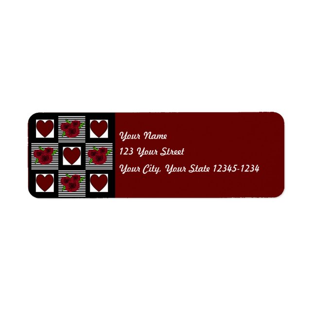 Heart Quilt Return Address Label (Front)