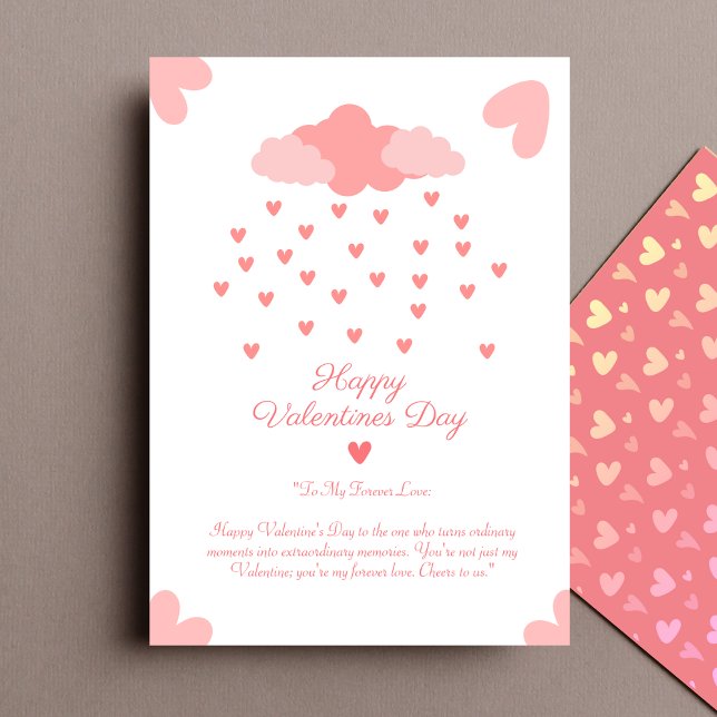 Heart Rain Delight Couple Valentines Day Cards  (Valentines Day Card)