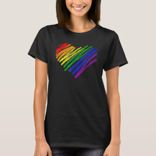 Heart Rainbow Flag LGBT Gay Les Pride Support LGBT T-Shirt