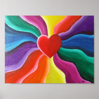 Heart & rainbow Postcard Poster