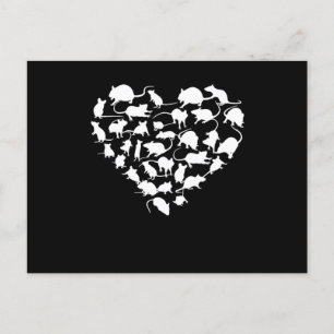 Heart Rat Mouse Animal Lover Rodent Mice Pet Gift Postcard