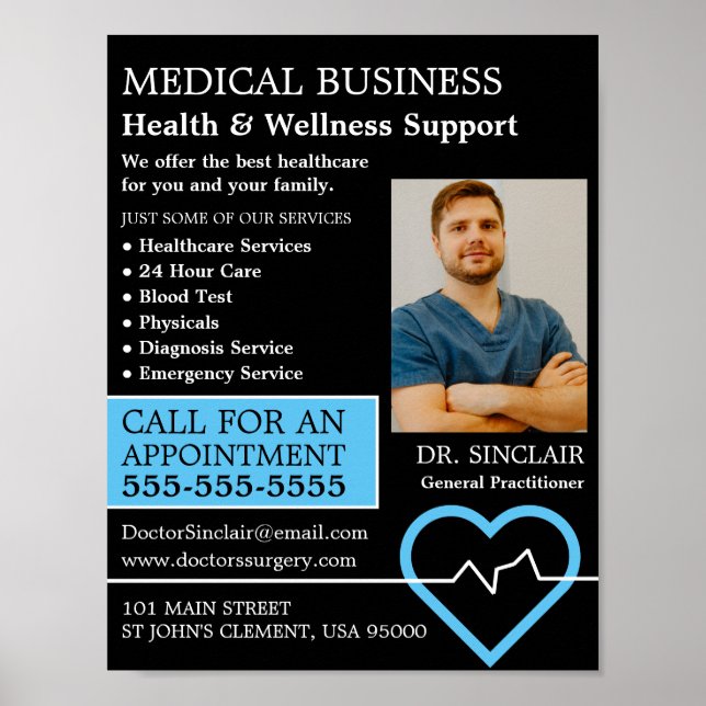 Heart Rate Monitor, General Practitioner, Nurse Poster (Front)