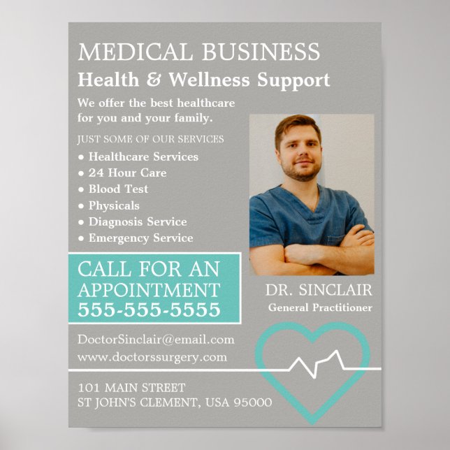 Heart Rate Monitor, General Practitioner, Nurse Poster (Front)