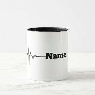 Heart Rate Personalised Name Mug