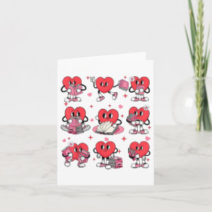 Heart Reading A Book Valentines Day Teachers Book Card