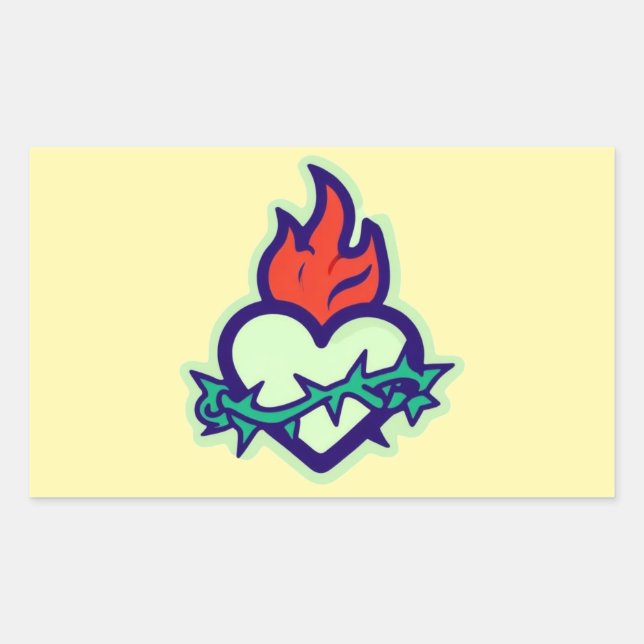 Heart Rectangular Sticker (Front)