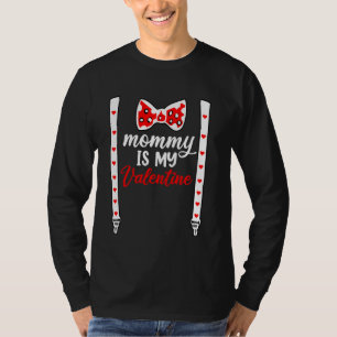 Heart Red Bow Tie Suspender Valentines Day Toddler T-Shirt