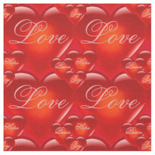 heart/red hearts/Love/Joy/Peace/Hope - red Fabric