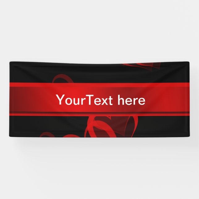 heart red in black text template banner (Horizontal)