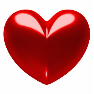 Heart - red photo sculpture badge
