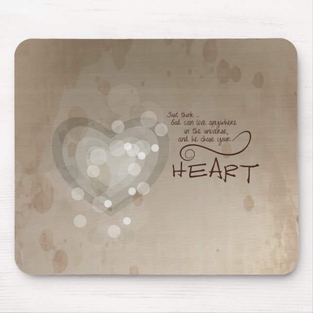 Heart Religious Encouragement, Grunge Mouse Mat (Front)