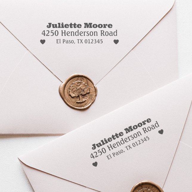 Heart Return Address Stamp, Wedding Stamp (Creator Uploaded)