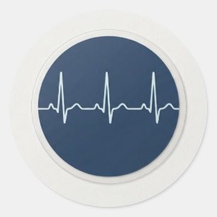 Heart Rhythym Classic Round Sticker