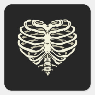 Heart Rib Cage Square Sticker
