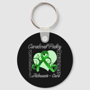 Heart Ribbon - Cerebral Palsy Awareness Key Ring