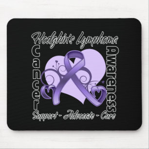 Heart Ribbon - Hodgkins Lymphoma Awareness Mouse Mat