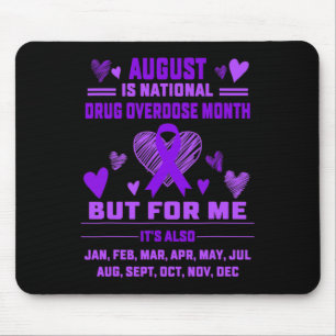 Heart Ribbon June Is National Drug Overdose Awaren Mouse Mat
