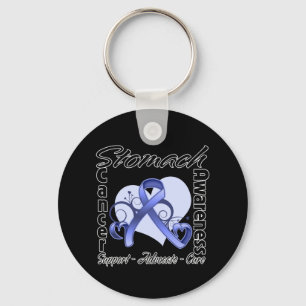 Heart Ribbon - Stomach Cancer Awareness Key Ring