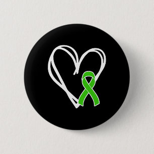 Heart Ribbon Support Mental Health Awareness Month 6 Cm Round Badge