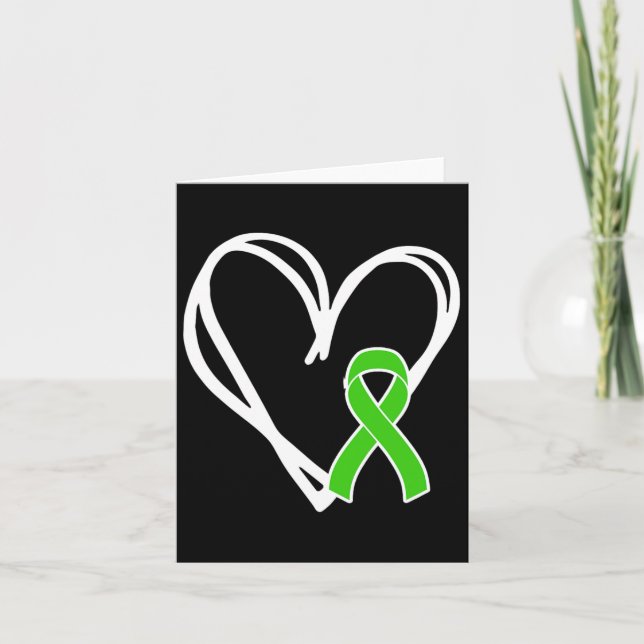 Heart Ribbon Support Mental Health Awareness Month Card (Front)