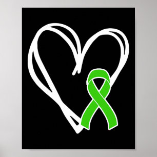 Heart Ribbon Support Mental Health Awareness Month Poster