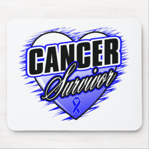 Heart Ribbon Survivor Colon Cancer Mouse Mat