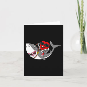 Heart Riding Shark Valentine's Day Fun Boys Girls Card